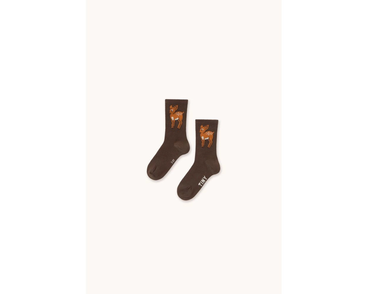Tiny Cottons Deer Medium Socks - Cacao