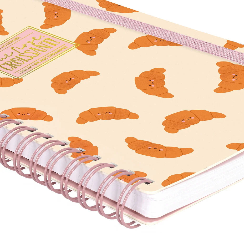 A4-notitieboek met lijntjes en geïllustreerde harde kaft - Croissant - spiraalgebonden