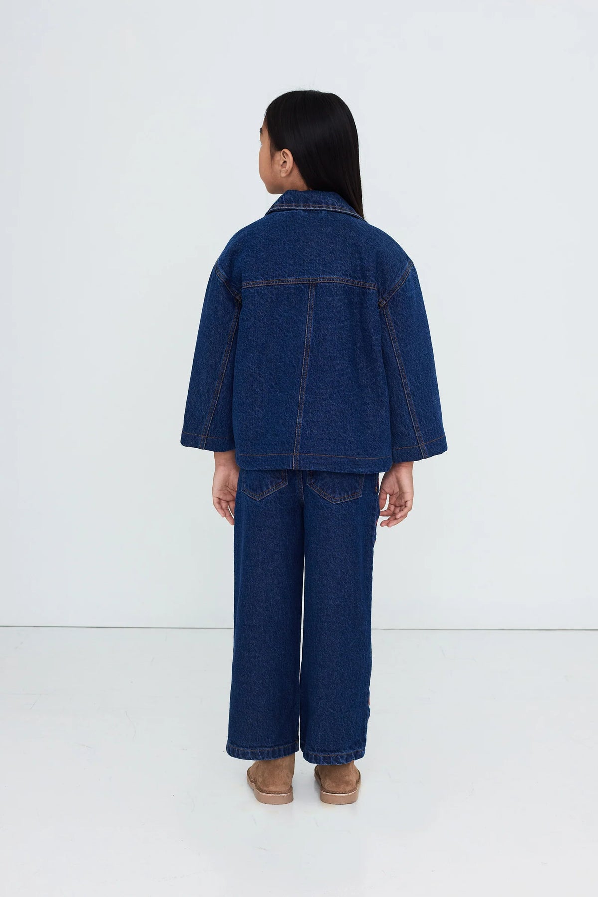 Tiny Cottons Mini Mushrooms Embroided Jacket - denim dark wash 2