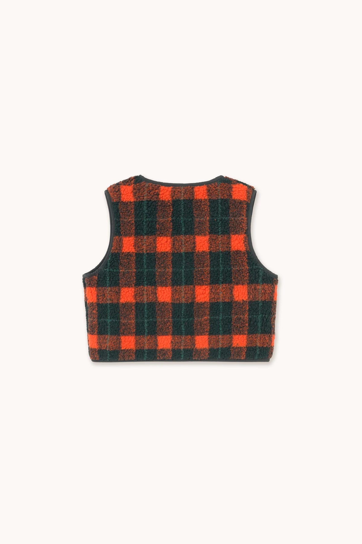 Tiny Cottons Padded Red Check Vest - Multicolor