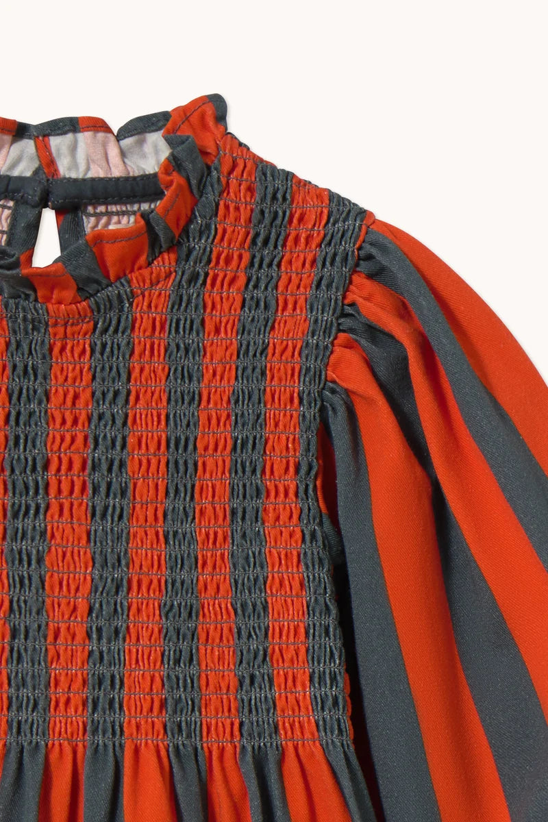 Tiny Cottons Red-Blue Stripes Dress - Summer Red
