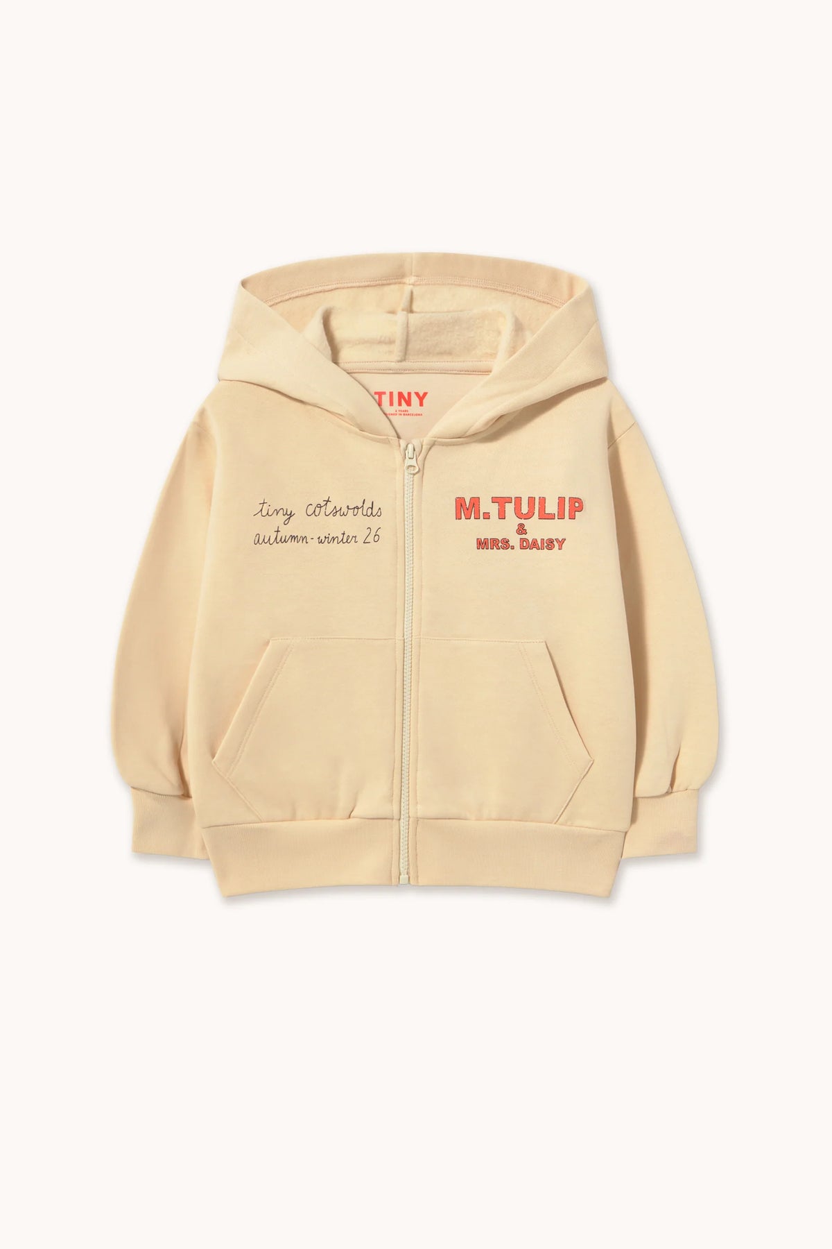 Tiny Cottons Tulip & Daisy Graphic Hoodie - Vanilla