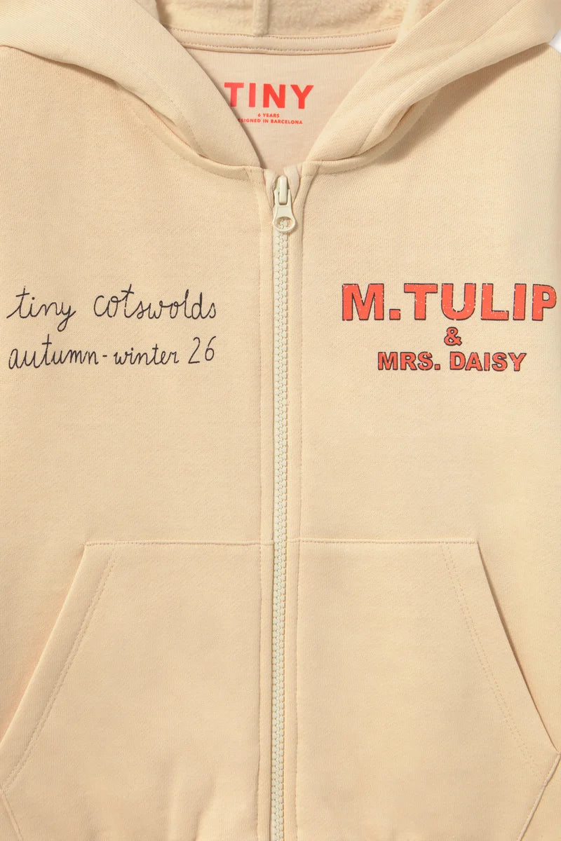 Tiny Cottons Tulip & Daisy Graphic Hoodie - Vanilla