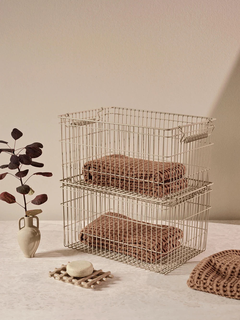 Cala Stackable Baskets - Set of 2 - Cashmere