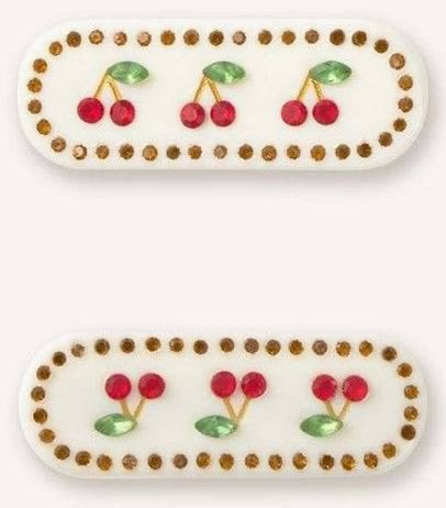 CHERRIES HAIR CLIPS SET *off-white*