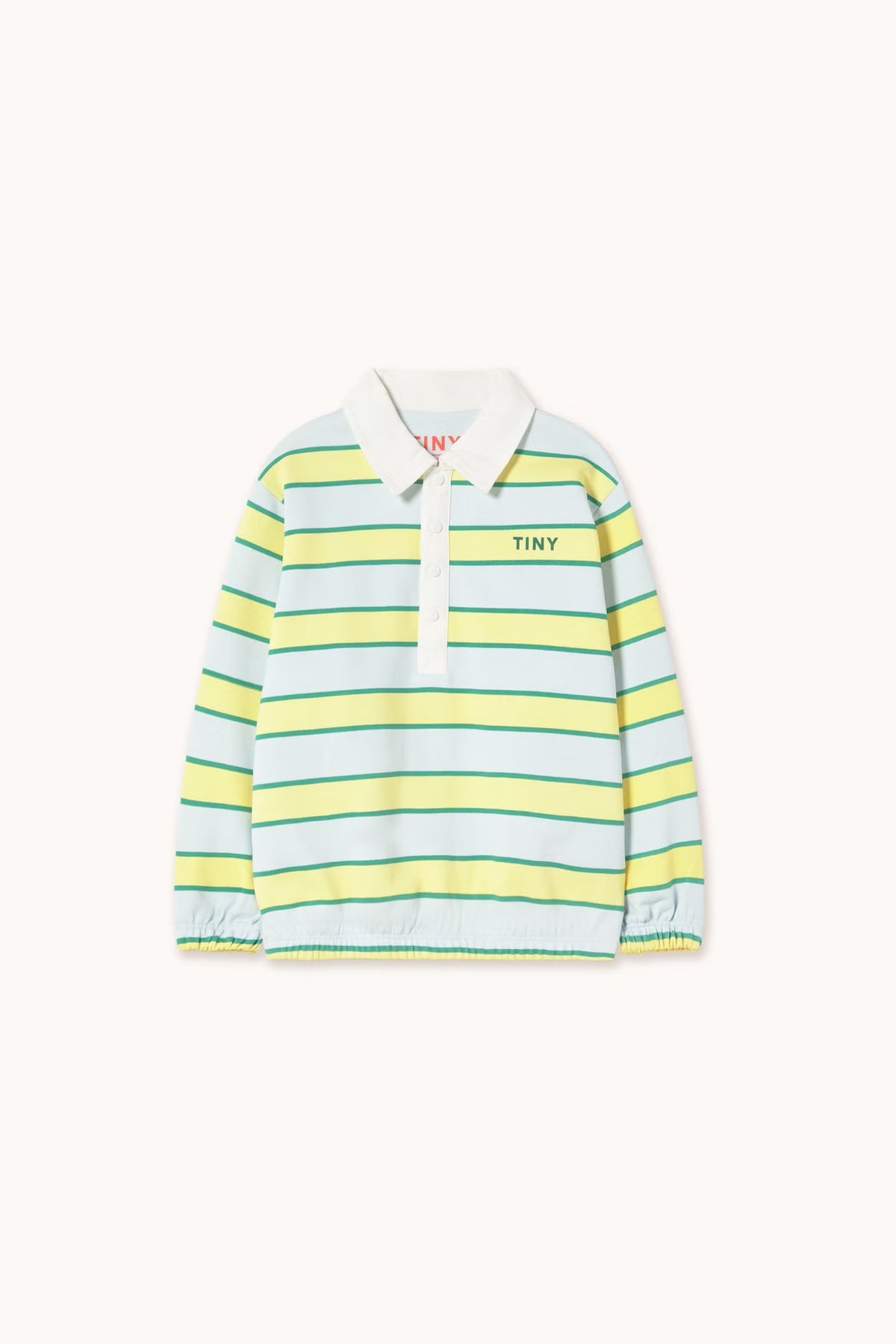 RETRO STRIPES POLO SWEATSHIRT *ice blue*