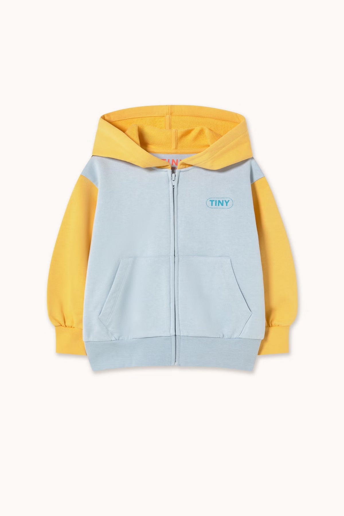COLOR BLOCK HOODIE *washed blue*