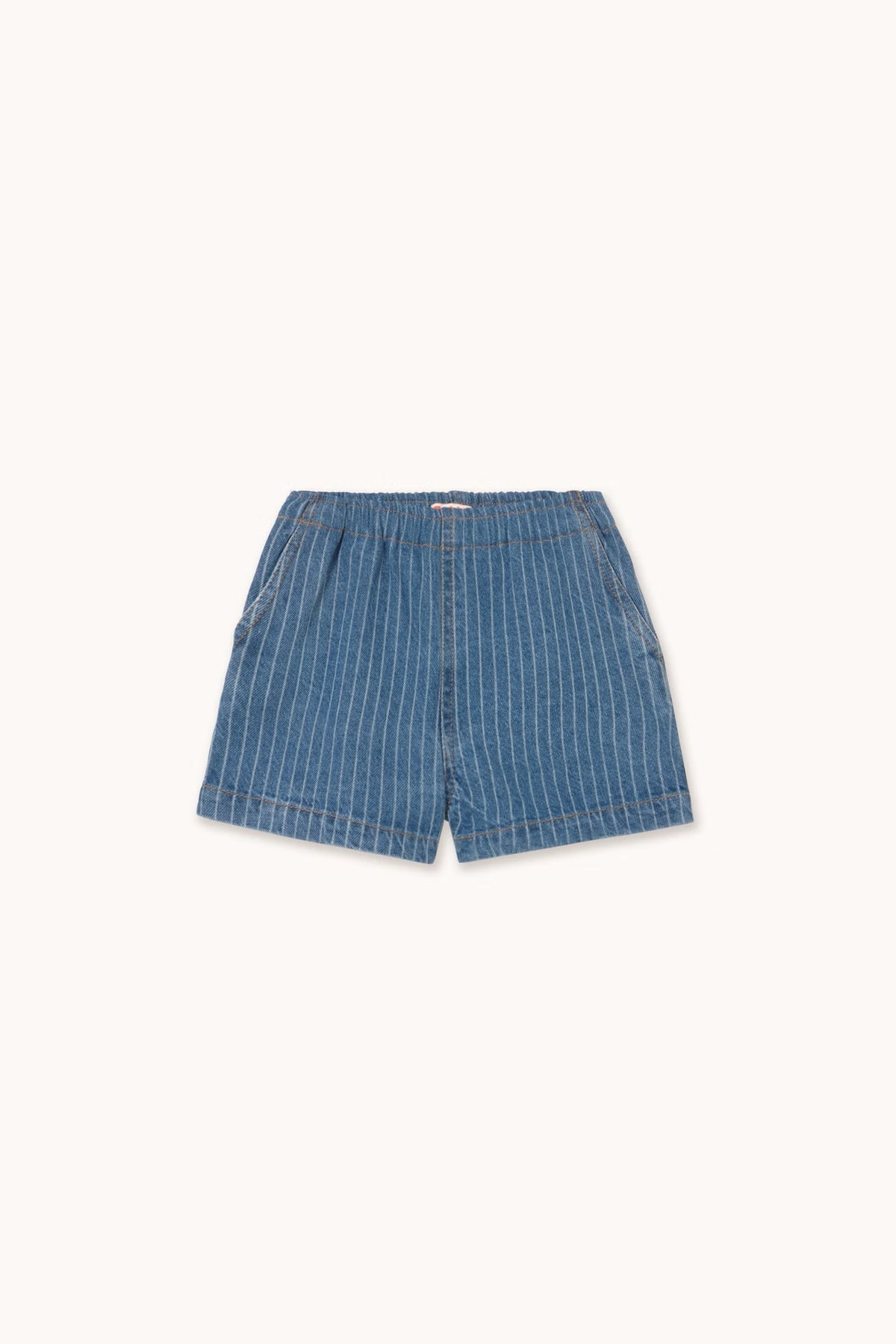 STRIPES DENIM SHORTS *light wash denim*