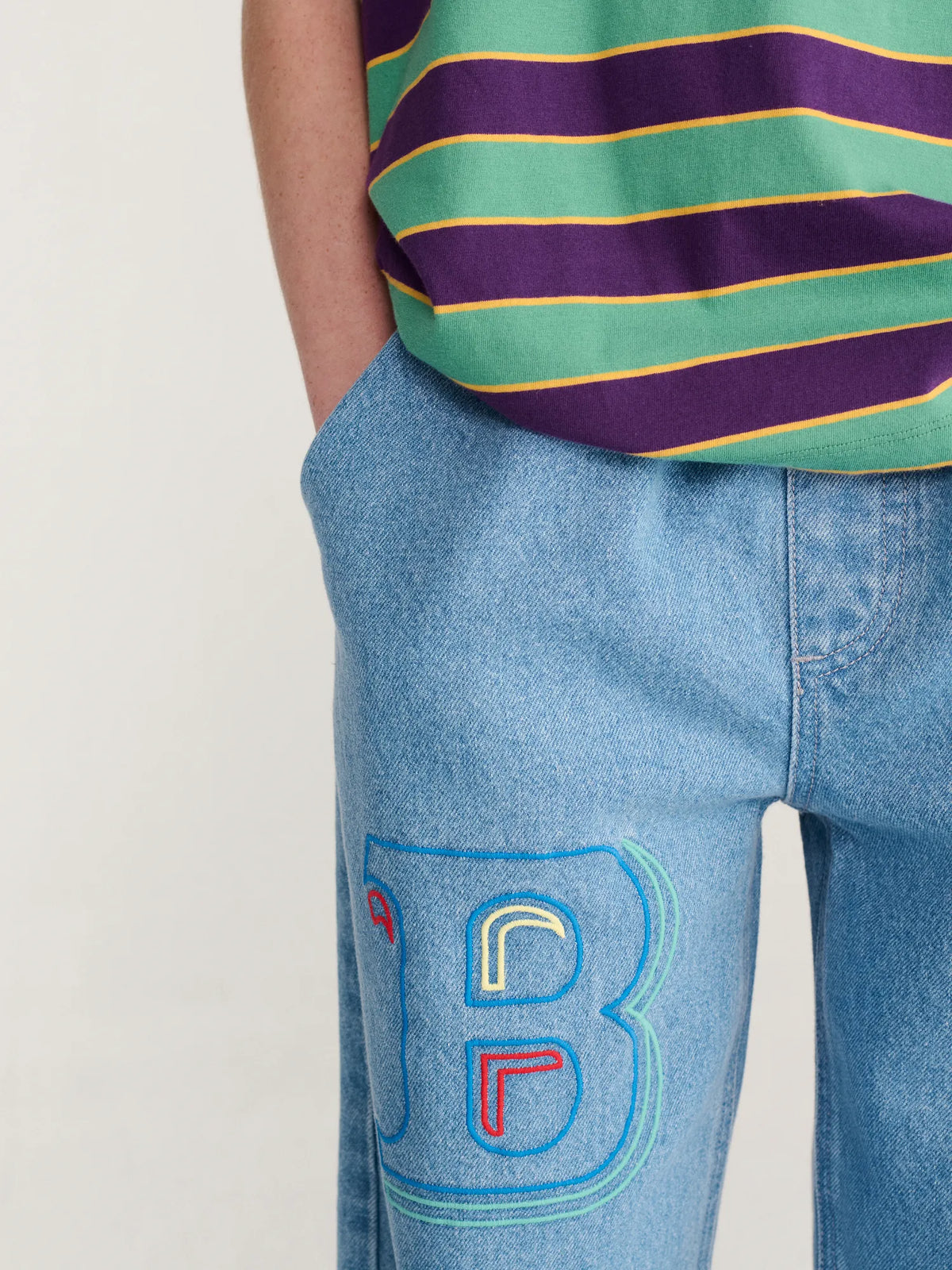 Bobo Choses - Bobo Choses Embossed denim pants