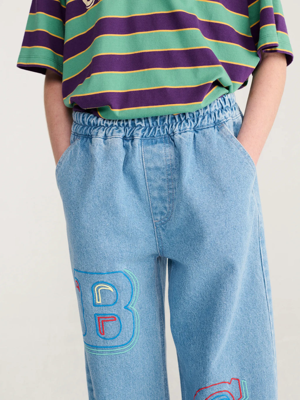 Bobo Choses - Bobo Choses Embossed denim pants