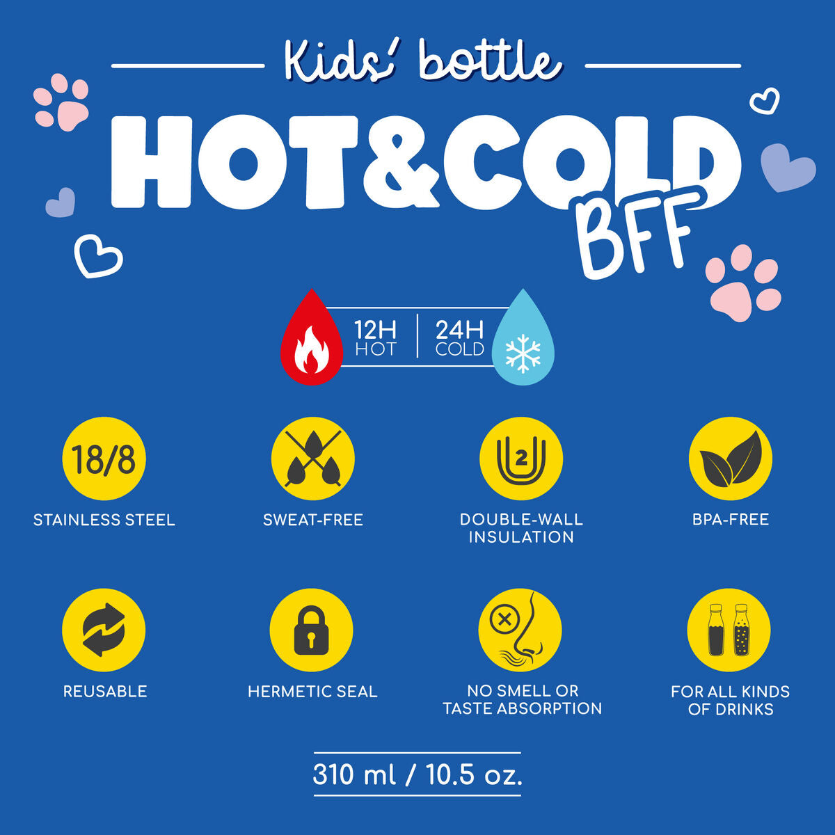 Isothermische RVS drinkfles - Hot&Cold BFF Kitty