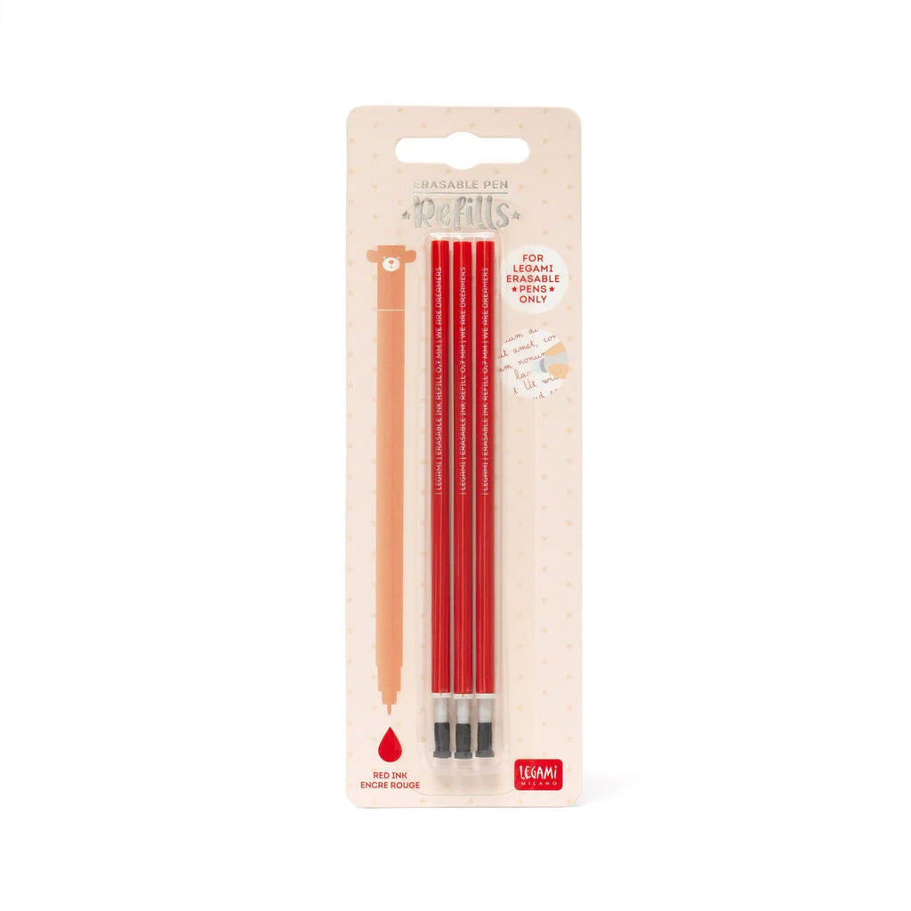 Navulling voor Legami pennen rood - set van 3