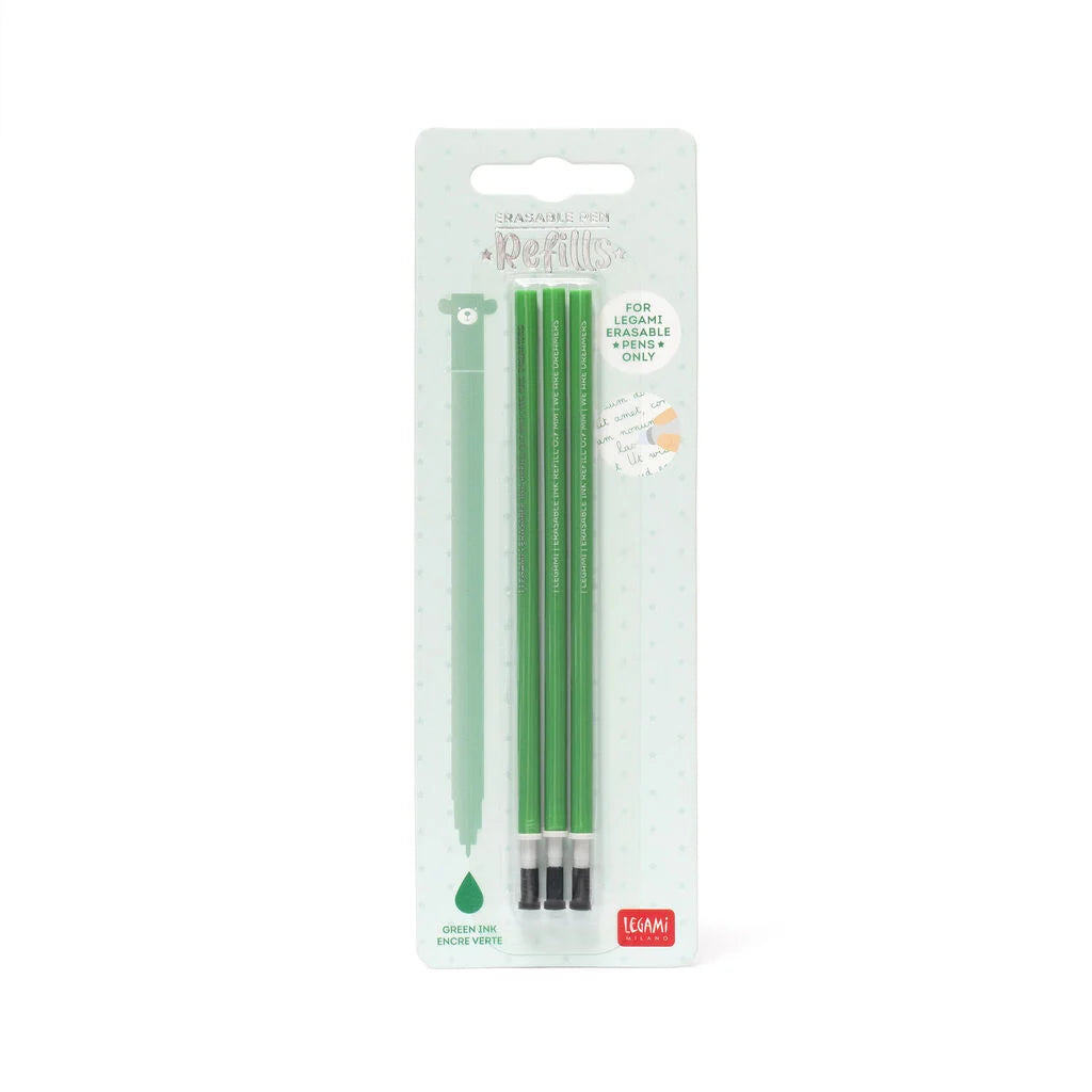 Navulling voor Legami pennen groen - set van 3