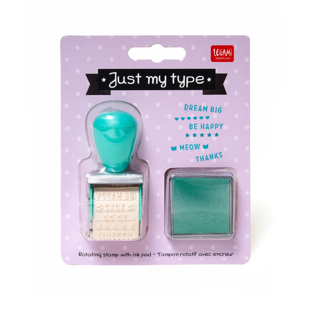 Just My Type - Draaibare stempel met stempelkussen