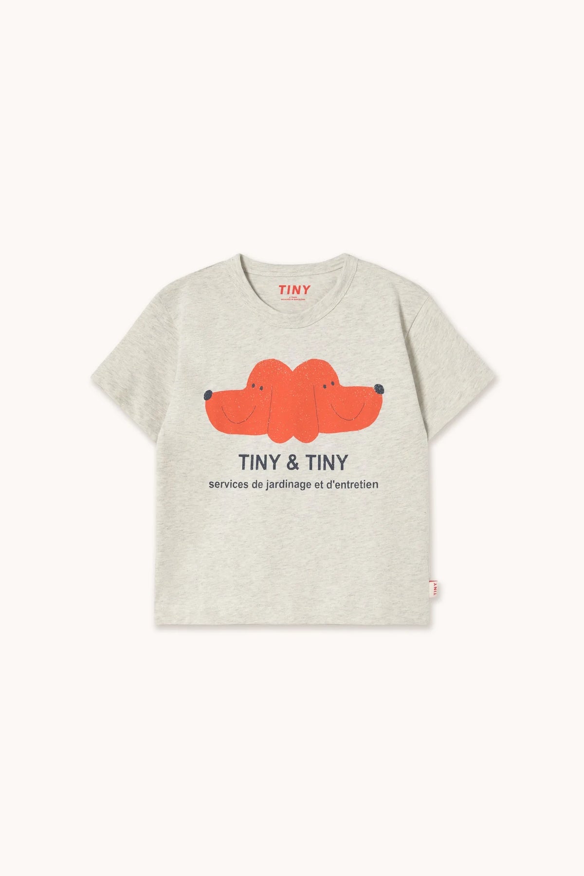 TINY DOG GRAPHIC TEE *cream heather*
