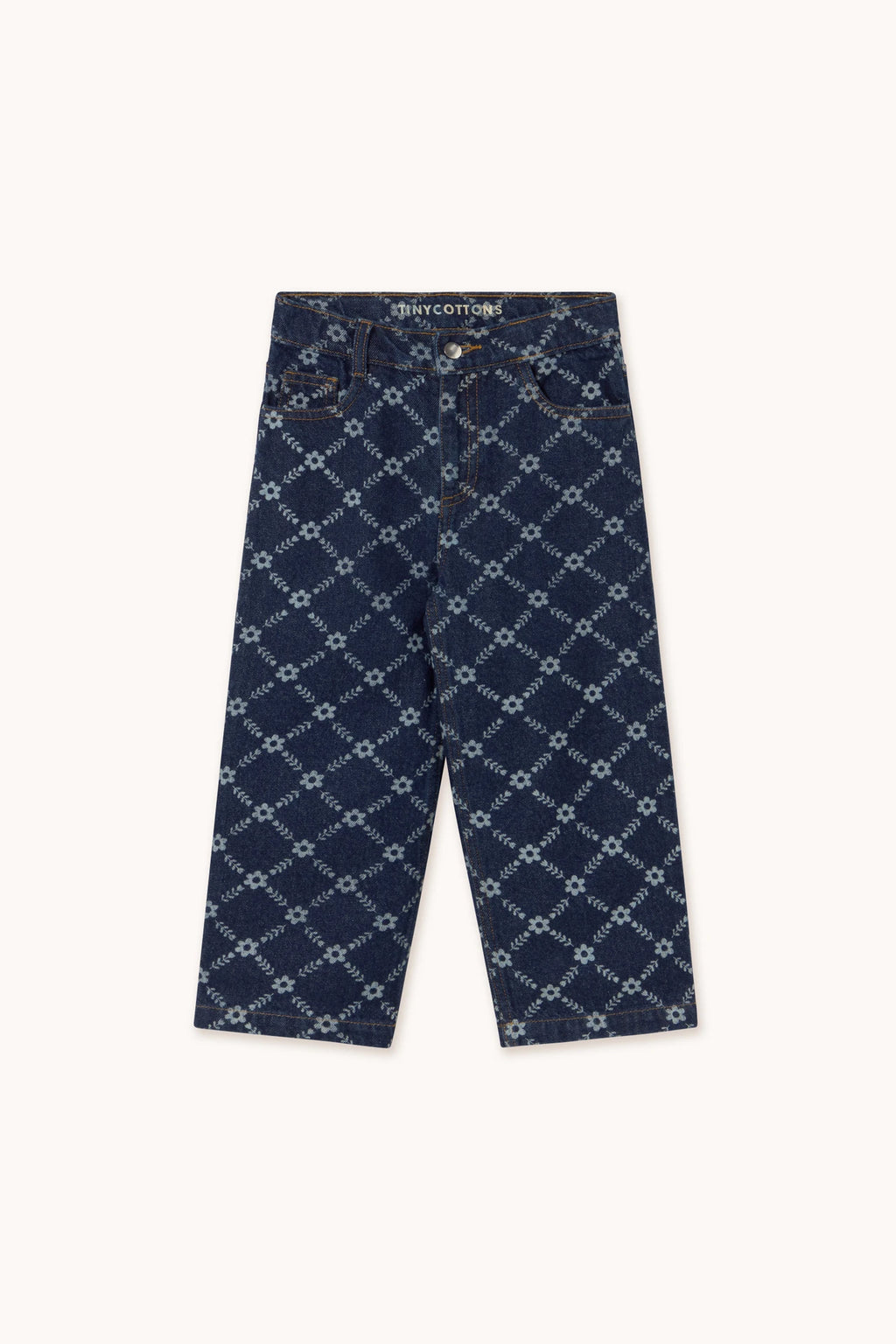 FLOWER GRID STRAIGHT JEANS