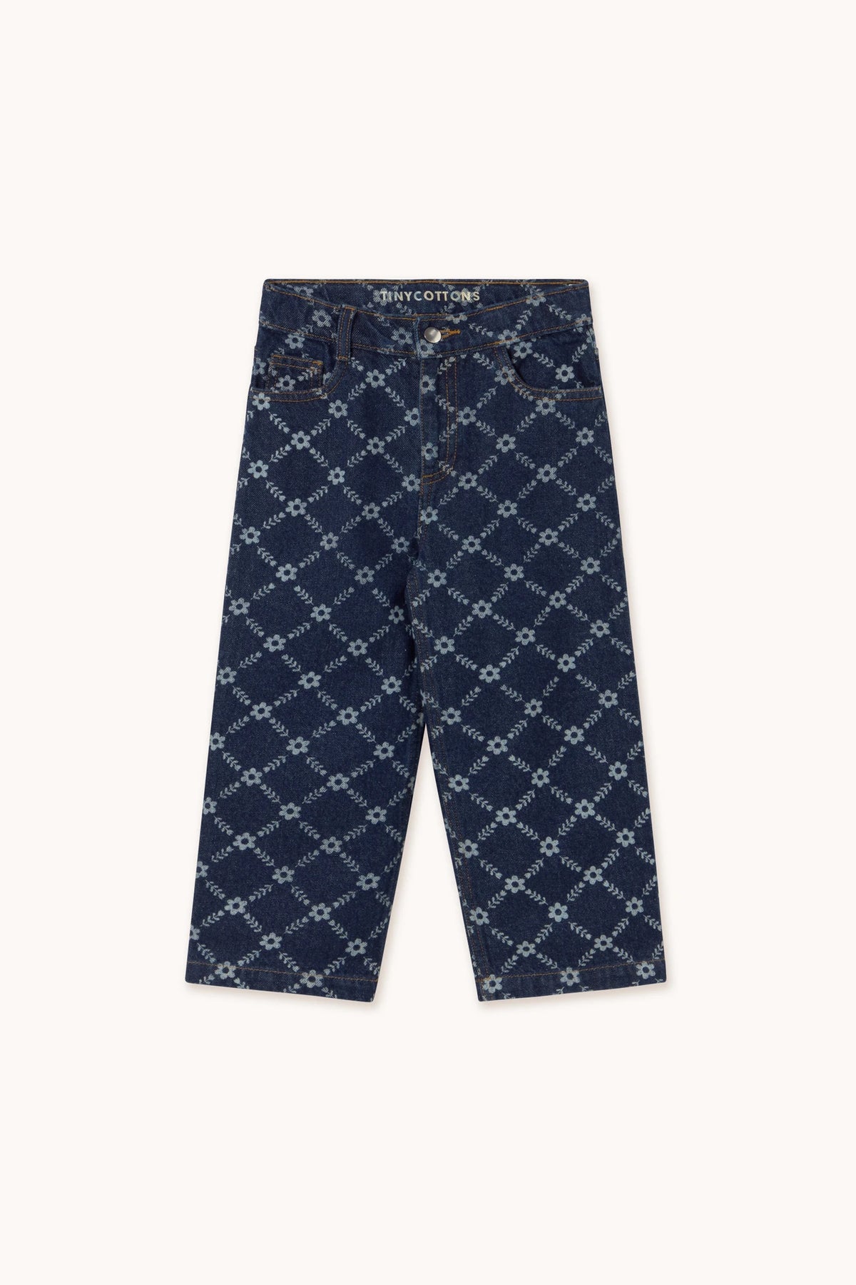 FLOWER GRID STRAIGHT JEANS