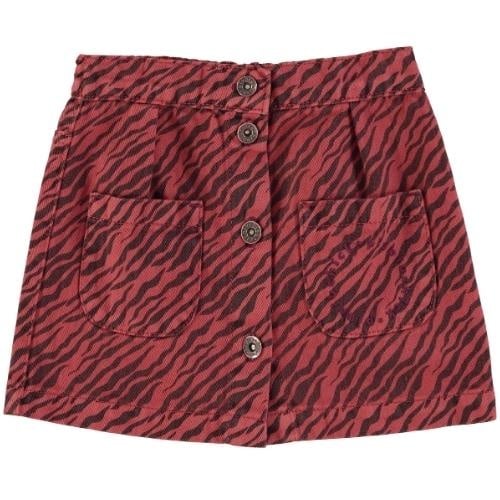 Short Skirt Bordeaux With Zebra Print