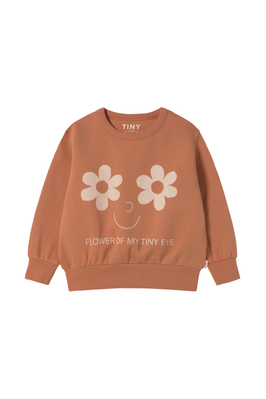 Flowers Eyes Graphic Sweatshirt Light Rust