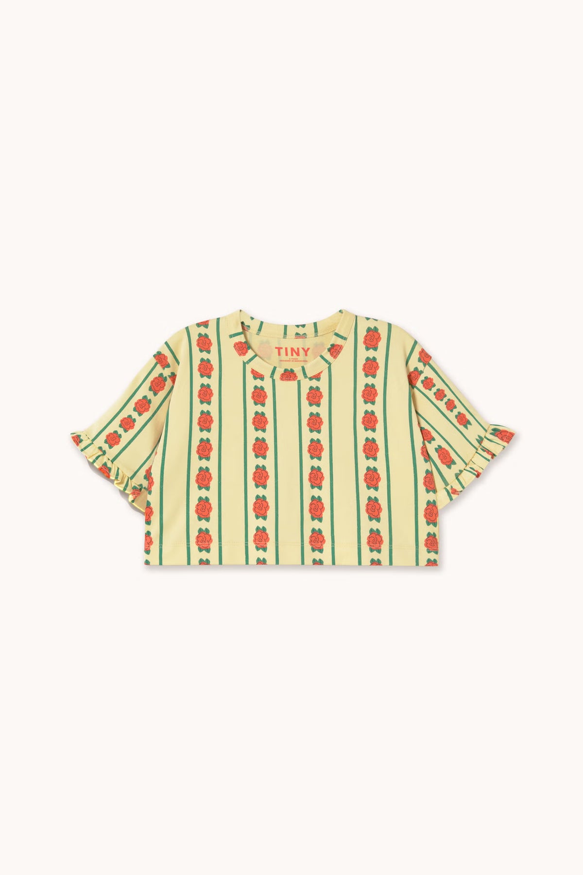 ROSE PATTERN CROP TEE *dusty yellow*